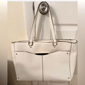 Ann Taylor White Vegan Leather Tote Bag. Mint Condition. Retails for $128.